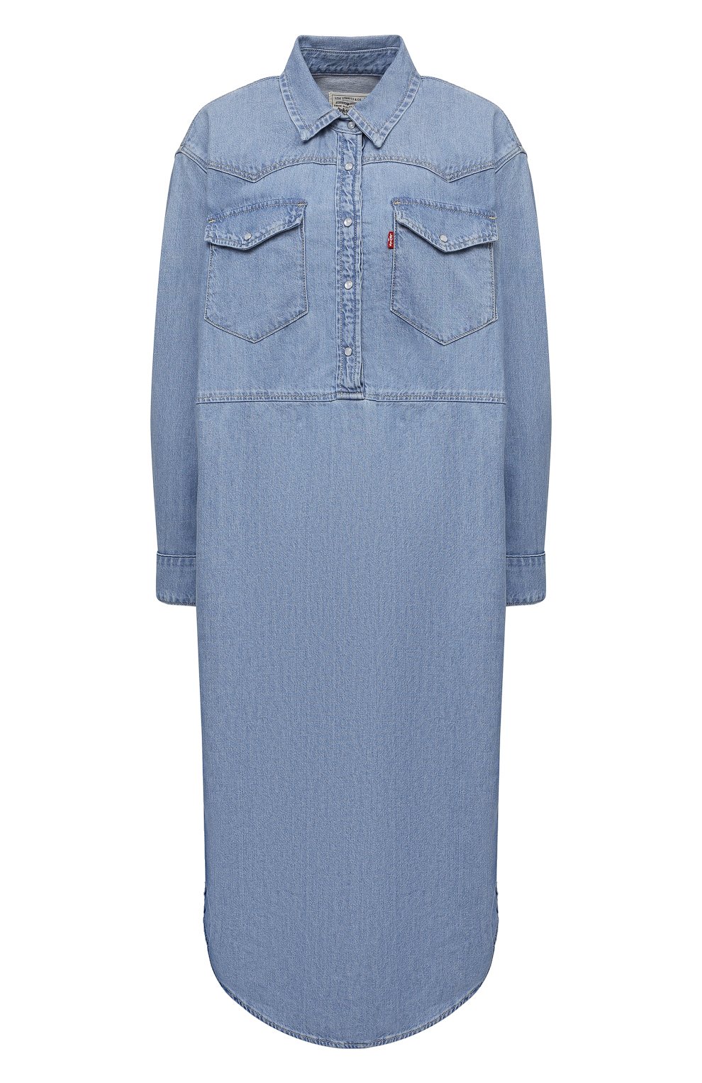 Джинсовое платье ganni x levi's GANNI голубого цвета по цене 39950 руб., арт. F6093, фото 1 Джинсовое платье ganni x levi's GANNI, арт. F6093, фото 1