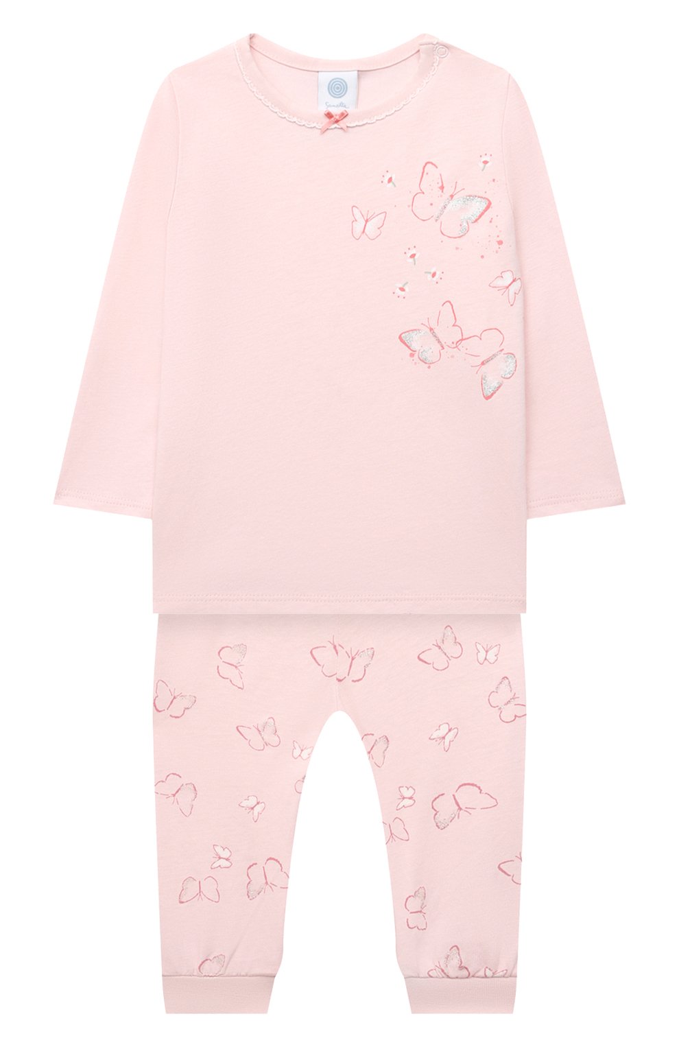 Хлопковая пижама SANETTA светло-розового цвета по цене 4995 руб., арт. 221615., фото 1 Хлопковая пижама SANETTA, арт. 221615., фото 1