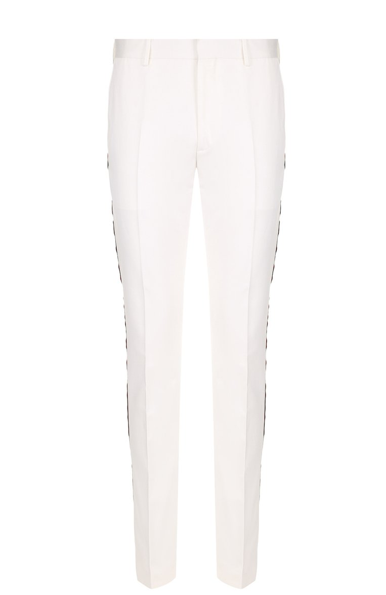 Хлопковые брюки прямого кроя с контрастными лампасами CALVIN KLEIN 205W39NYC, арт. 81MWPA12/C163, фото 1