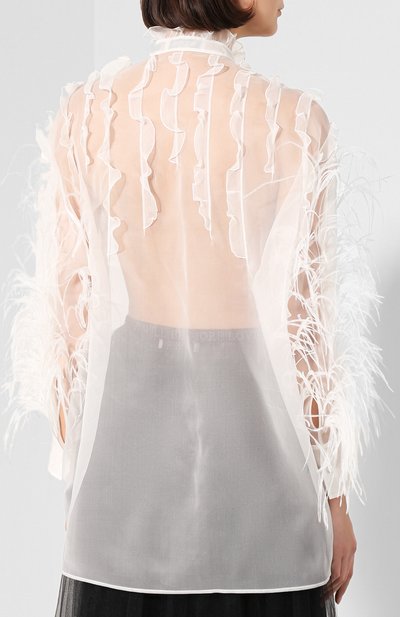 Шелковая блузка VALENTINO, арт. SB0AB15G1C8, фото 4