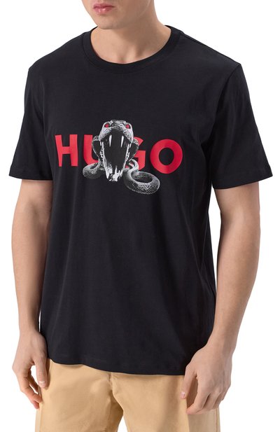 Хлопковая футболка HUGO, арт. 50530607, фото 3