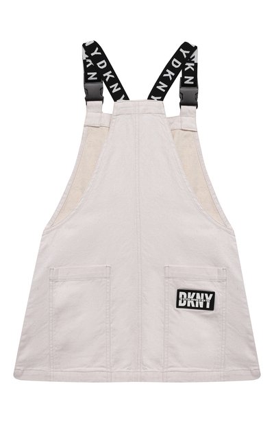 Хлопковый сарафан DKNY бежевого цвета по цене 12510 руб., арт. D32793, фото 2 Хлопковый сарафан DKNY, арт. D32793, фото 2