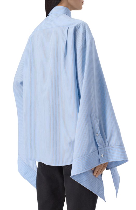 Рубашка из вискозы Balenciaga 830990/TS025 Голубой  830990/TS025 Фото 4