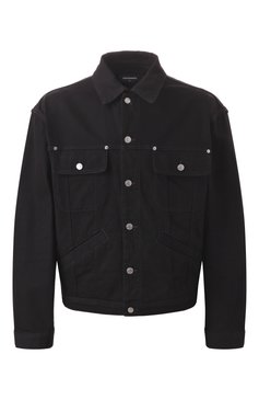 Мужская джинсовая куртка DSQUARED2 черного цвета, арт. S79AM0078/S30564 | Фото 1 (Рукава: Длинные; Материал сплава: Проставлено; Драгоценные камни: Проставлено; Длина (верхняя одежда): Короткие; Материал внешний: Деним, Хлопок; Кросс-КТ: Деним, Легкие; Стили: Кэжуэл)