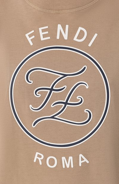 Хлопковая футболка FENDI темно-бежевого цвета по цене 34900 руб., арт. FAF127 AB4I, фото 5 Хлопковая футболка FENDI, арт. FAF127 AB4I, фото 5