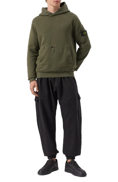 Хлопковое худи STONE ISLAND хаки цвета по цене 61400 руб., арт. 811561041, фото 2 Хлопковое худи STONE ISLAND, арт. 811561041, фото 2