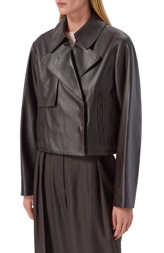 Кожаная куртка BOSS 50559306 Коричневый  50559306 Фото 3