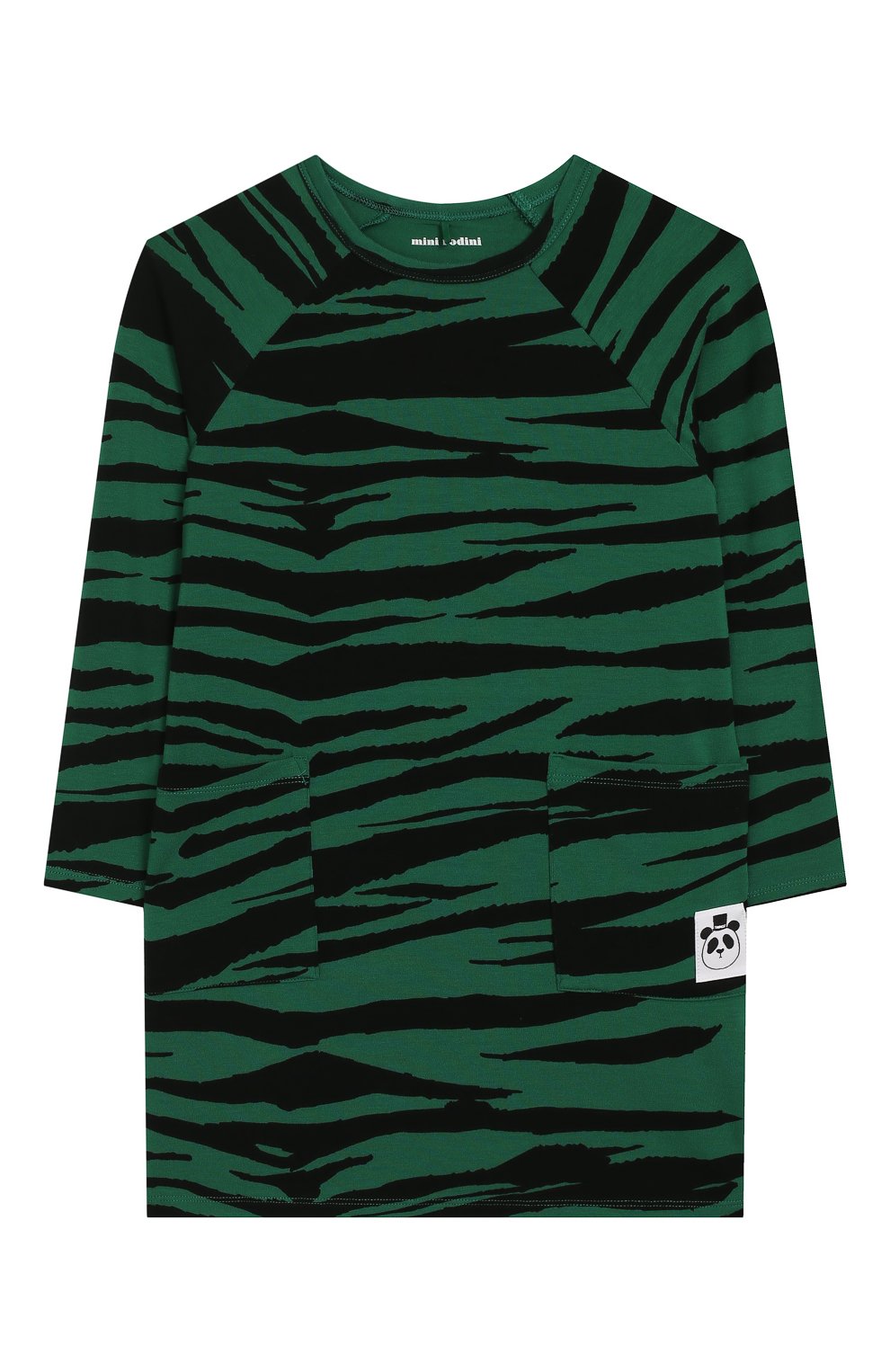 Платье из лиоцелла MINI RODINI зеленого цвета по цене 5200 руб., арт. 20250131, фото 1 Платье из лиоцелла MINI RODINI, арт. 20250131, фото 1