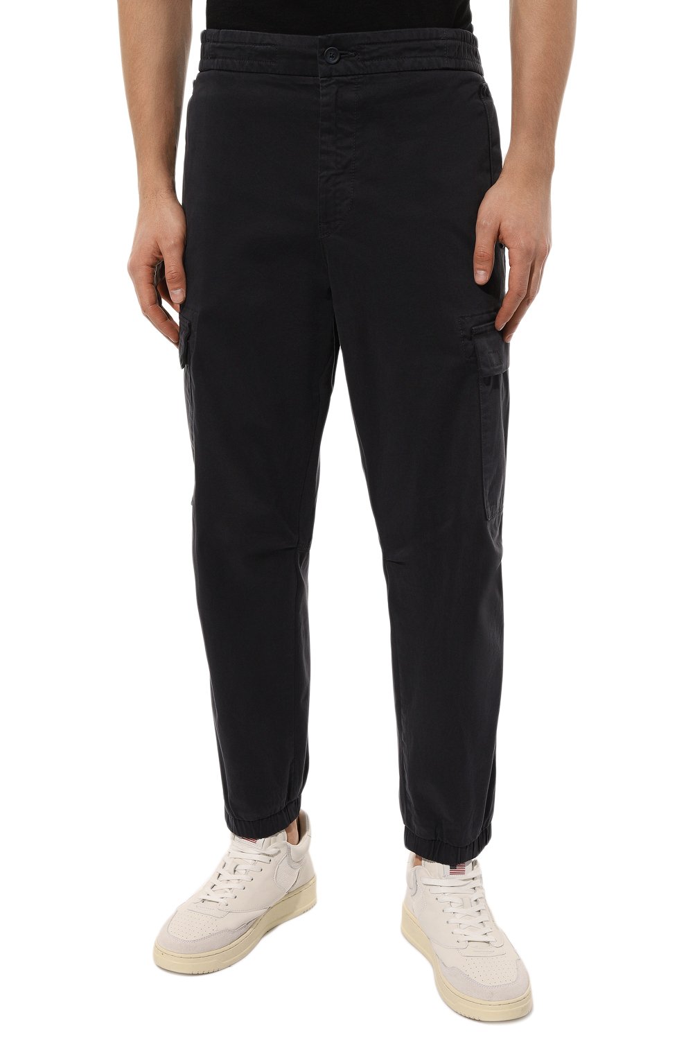 Хлопковые джоггеры BOSS ORANGE темно-синего цвета по цене 12400 руб., арт. 50484948, фото 3 Хлопковые джоггеры BOSS ORANGE, арт. 50484948, фото 3