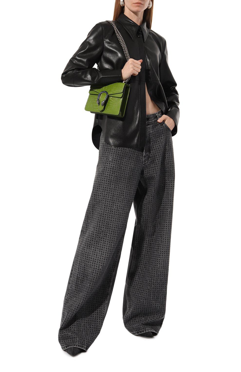 Сумка dionysus из кожи аллигатора GUCCI зеленого цвета по цене 1915200 руб., арт. 421970 EZIGN, фото 7 Сумка dionysus из кожи аллигатора GUCCI, арт. 421970 EZIGN, фото 7