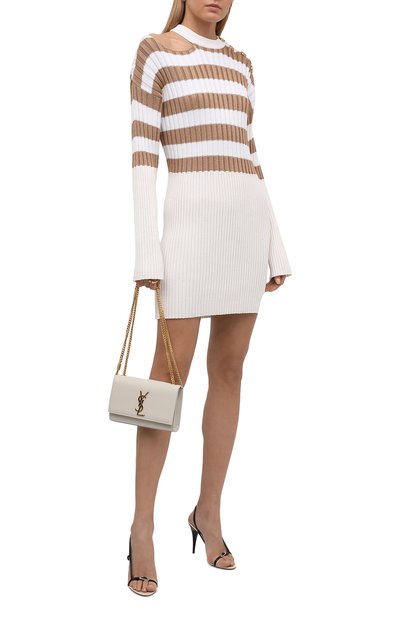 Платье из вискозы BALMAIN кремового цвета по цене 214500 руб., арт. XF1RF020/KB20, фото 2 Платье из вискозы BALMAIN, арт. XF1RF020/KB20, фото 2