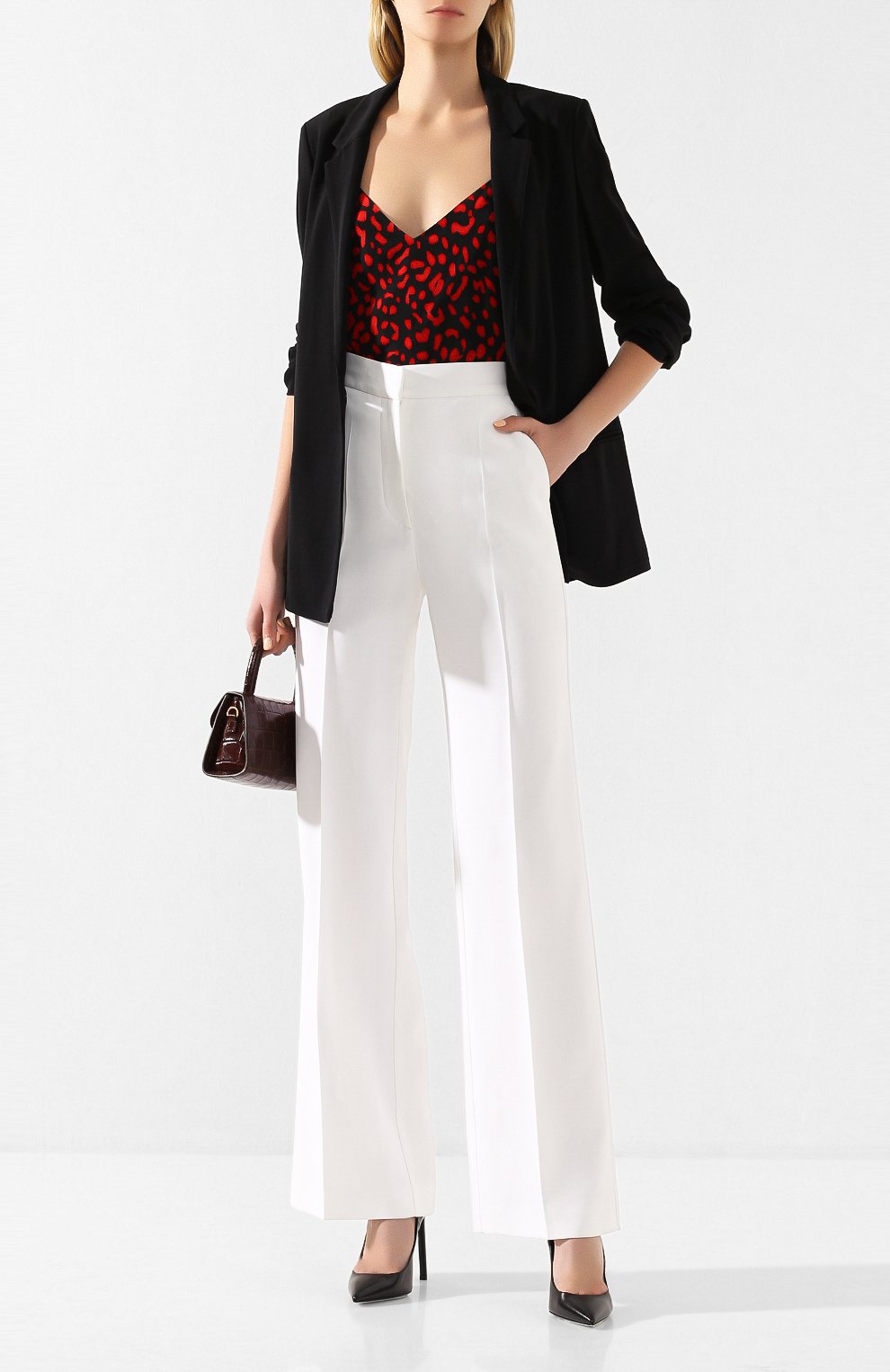 Брюки из вискозы PHILOSOPHY DI LORENZO SERAFINI белого цвета по цене 41250 руб., арт. V0329/722, фото 2 Брюки из вискозы PHILOSOPHY DI LORENZO SERAFINI, арт. V0329/722, фото 2