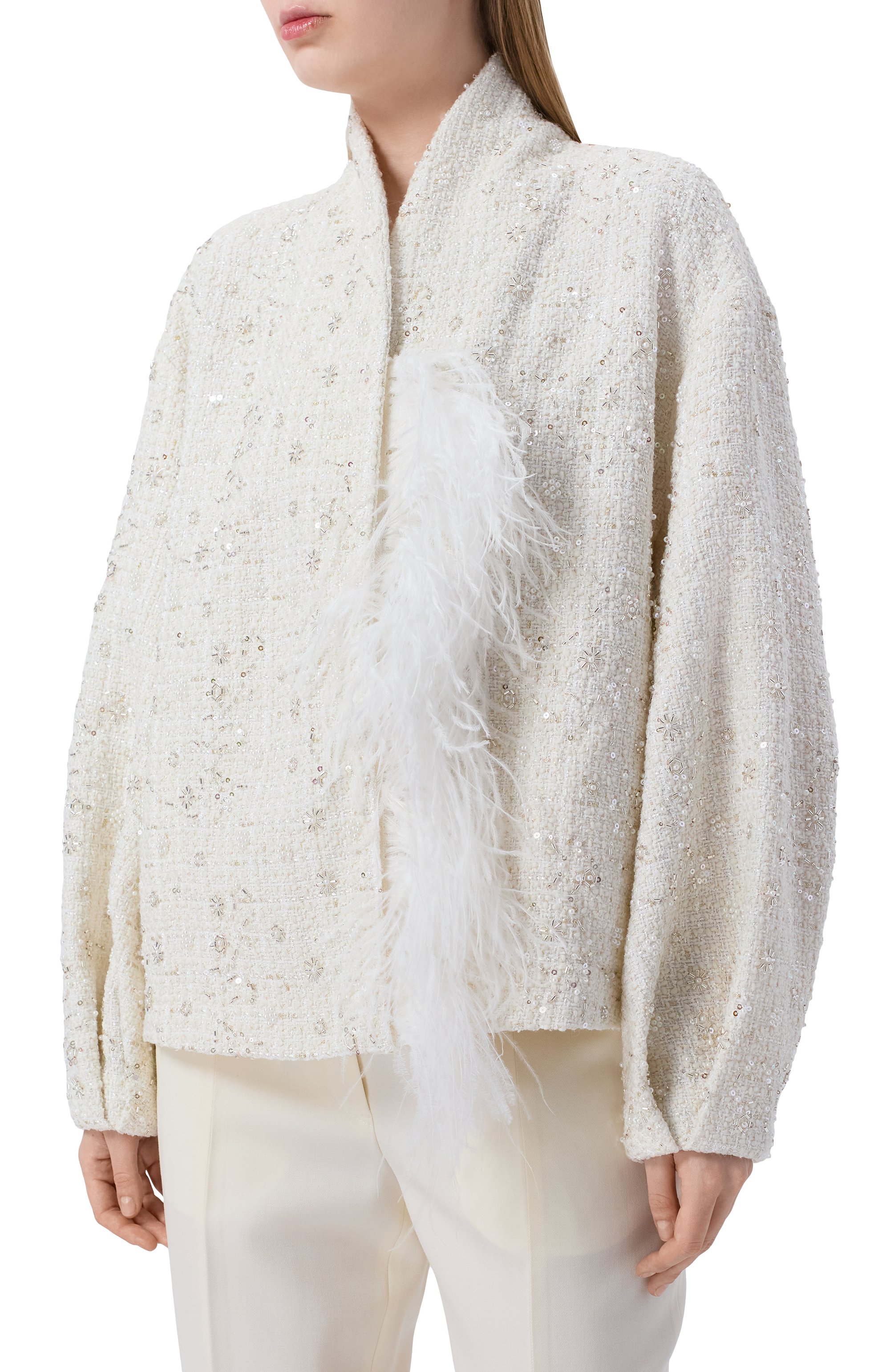 Твидовый жакет с отделкой перьями LEFFERS, арт. 1\5.52.94.15.02, фото 3