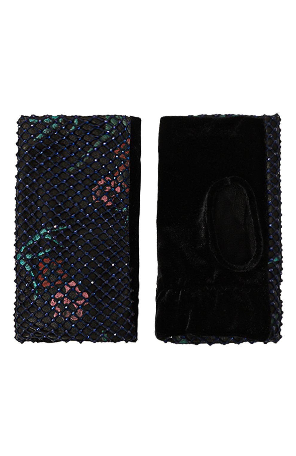 Комбинированные митенки GIORGIO ARMANI темно-синего цвета по цене 69950 руб., арт. 794005/4F207, фото 2 Комбинированные митенки GIORGIO ARMANI, арт. 794005/4F207, фото 2