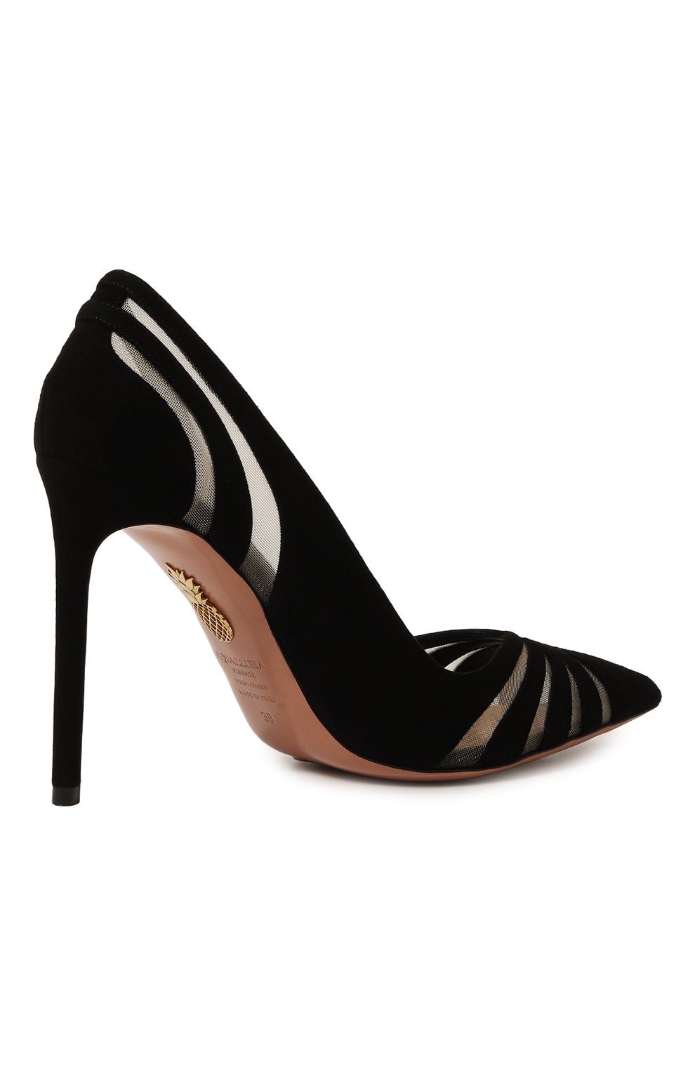 Комбинированные туфли the spy 105 AQUAZZURA черного цвета по цене 79950 руб., арт. TSYHIGP0-MSU-000, фото 5 Комбинированные туфли the spy 105 AQUAZZURA, арт. TSYHIGP0-MSU-000, фото 5