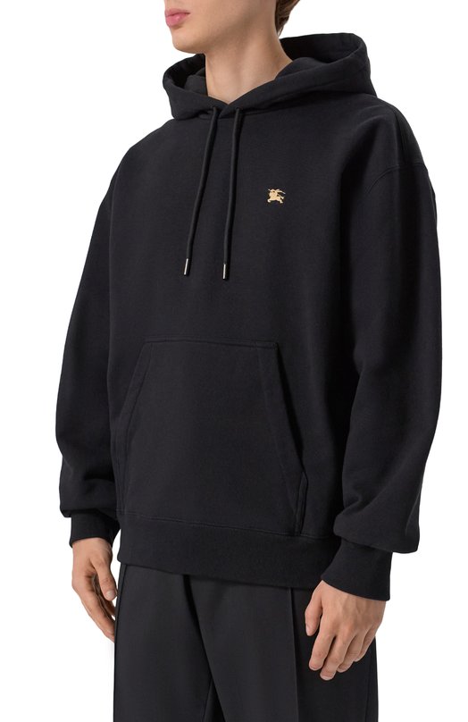 Хлопковое худи Burberry 8110938 Чёрный  8110938 Фото 3