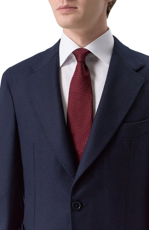 Шелковый галстук Brunello Cucinelli MX8630018 Бордовый  MX8630018 Фото 2