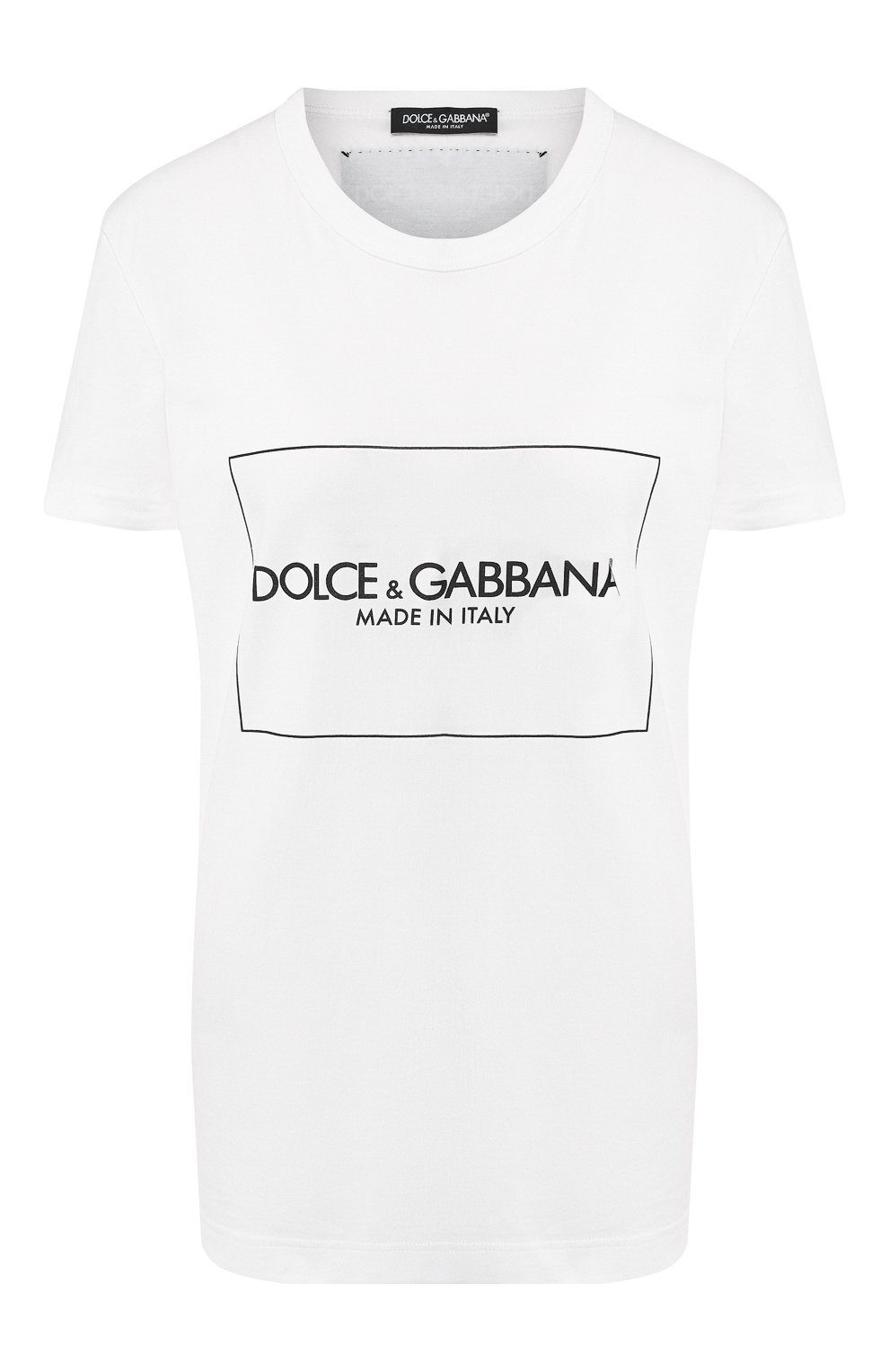 Хлопковая футболка DOLCE & GABBANA белого цвета по цене 38450 руб., арт. F8H50Z/G7MSW, фото 1 Хлопковая футболка DOLCE & GABBANA, арт. F8H50Z/G7MSW, фото 1