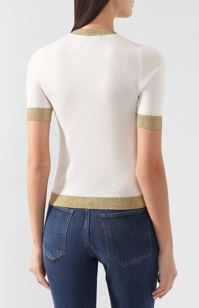 Топ из смеси кашемира и шелка GUCCI кремового цвета по цене 49500 руб., арт. 501403/X9M84, фото 4 Топ из смеси кашемира и шелка GUCCI, арт. 501403/X9M84, фото 4