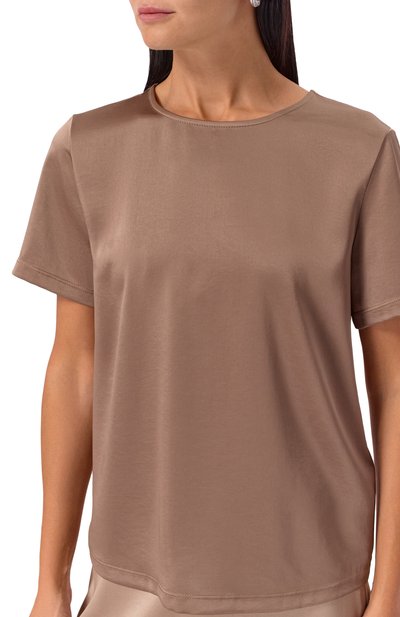 Атласный топ WEEKEND MAX MARA коричневого цвета по цене 13750 руб., арт. GILBERT, фото 5 Атласный топ WEEKEND MAX MARA, арт. GILBERT, фото 5