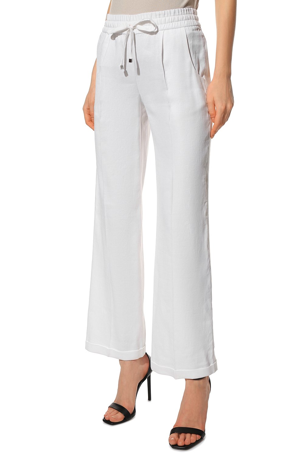 Брюки изо льна и вискозы KITON белого цвета по цене 85700 руб., арт. D48122K09T84, фото 3 Брюки изо льна и вискозы KITON, арт. D48122K09T84, фото 3