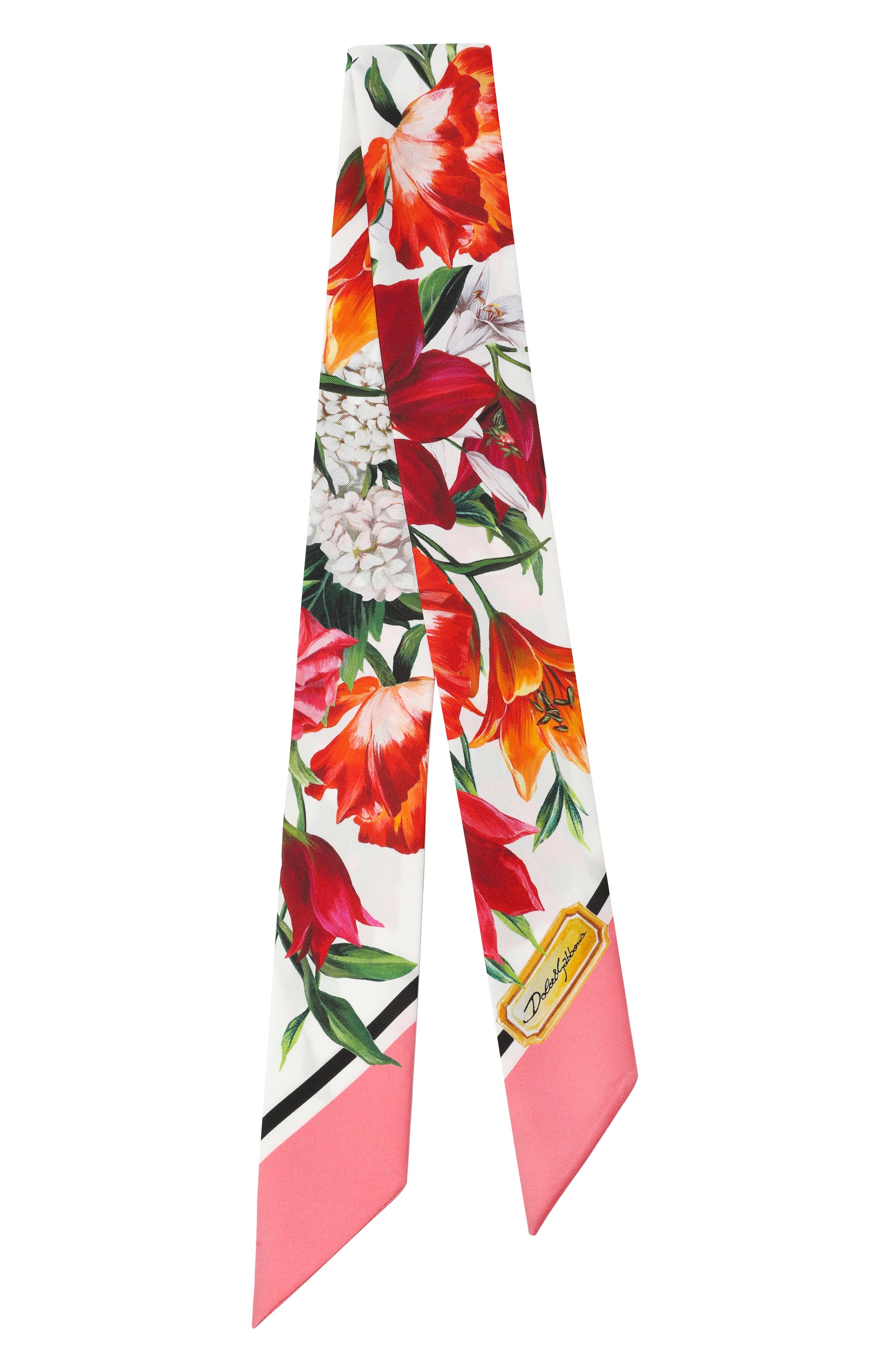 Шелковый шарф-твилли DOLCE & GABBANA разноцветного цвета по цене 24900 руб., арт. FS215A/GDC7A, фото 4 Шелковый шарф-твилли DOLCE & GABBANA, арт. FS215A/GDC7A, фото 4