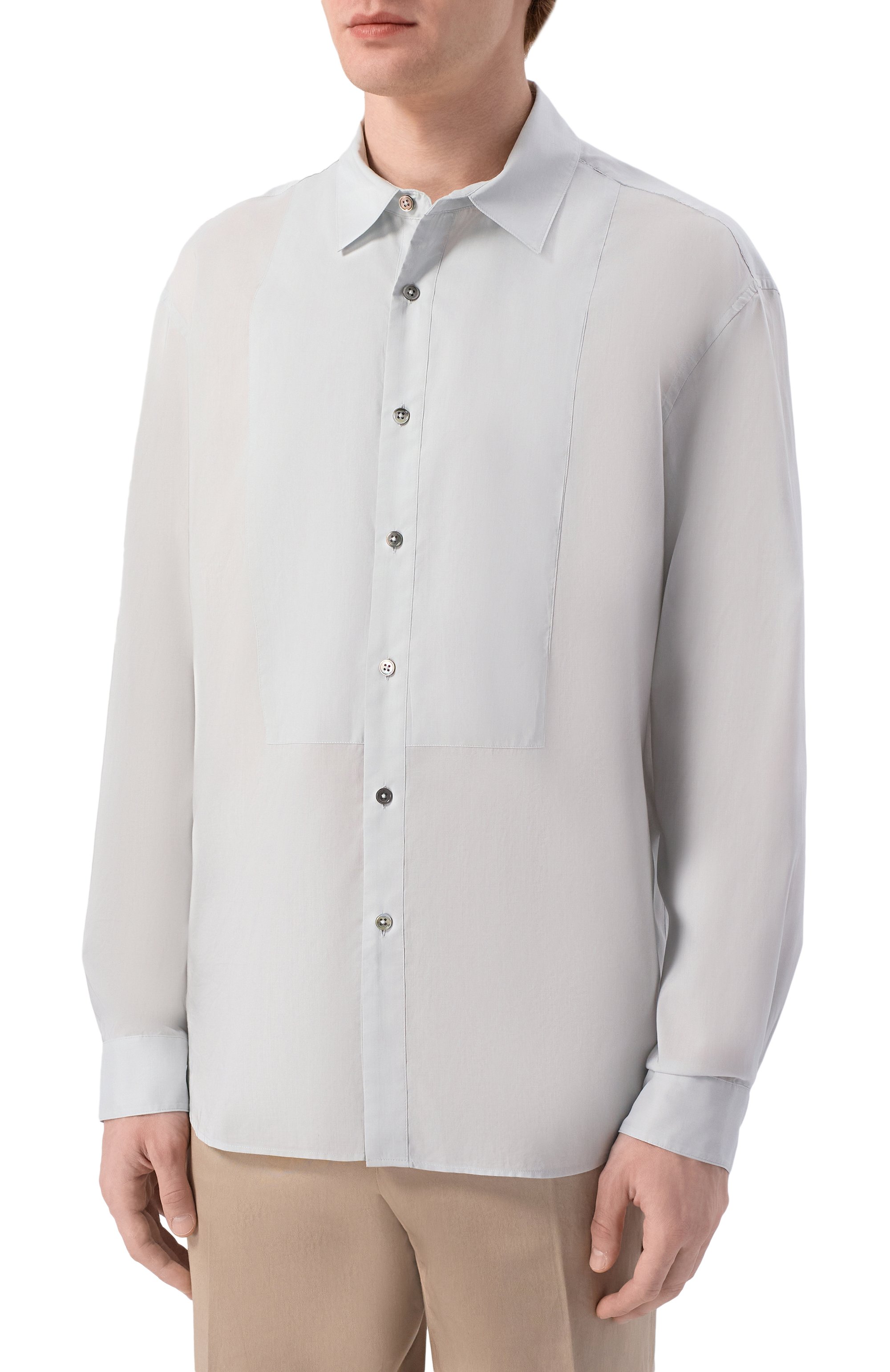 Рубашка из хлопка и шелка 12 STOREEZ, арт. 137253, фото 3