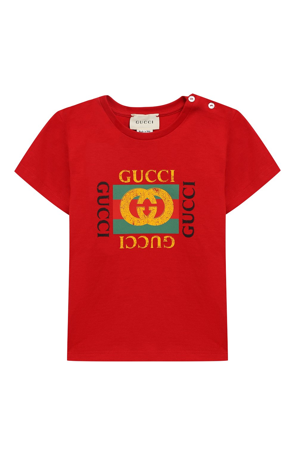 Хлопковая футболка с логотипом бренда GUCCI, арт. 497845/X3L91, фото 1