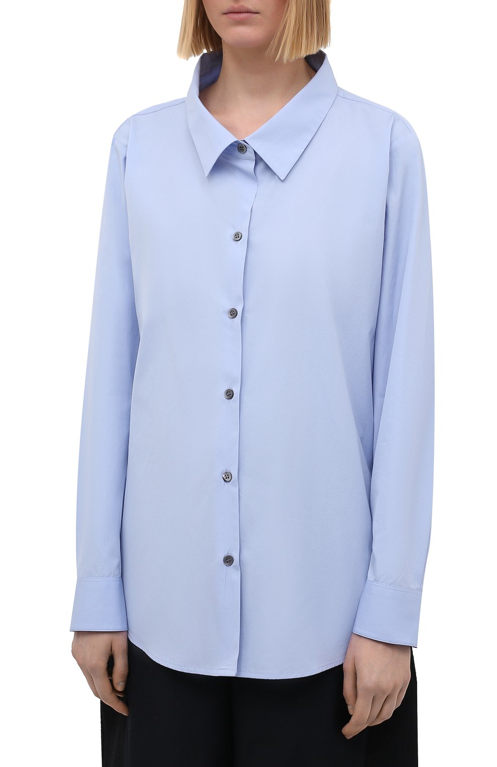 Хлопковая рубашка DRIES VAN NOTEN светло-голубого цвета по цене 39950 руб., арт. 211-10719-2228, фото 3 Хлопковая рубашка DRIES VAN NOTEN, арт. 211-10719-2228, фото 3