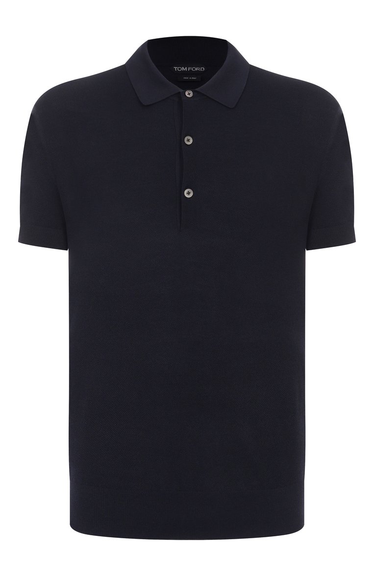 専用 TOM FORD トムフォード / GARMENT DYED POLO Поло из шелка и хлопка Tom Ford цвет темно-синий купить в ЦУМ