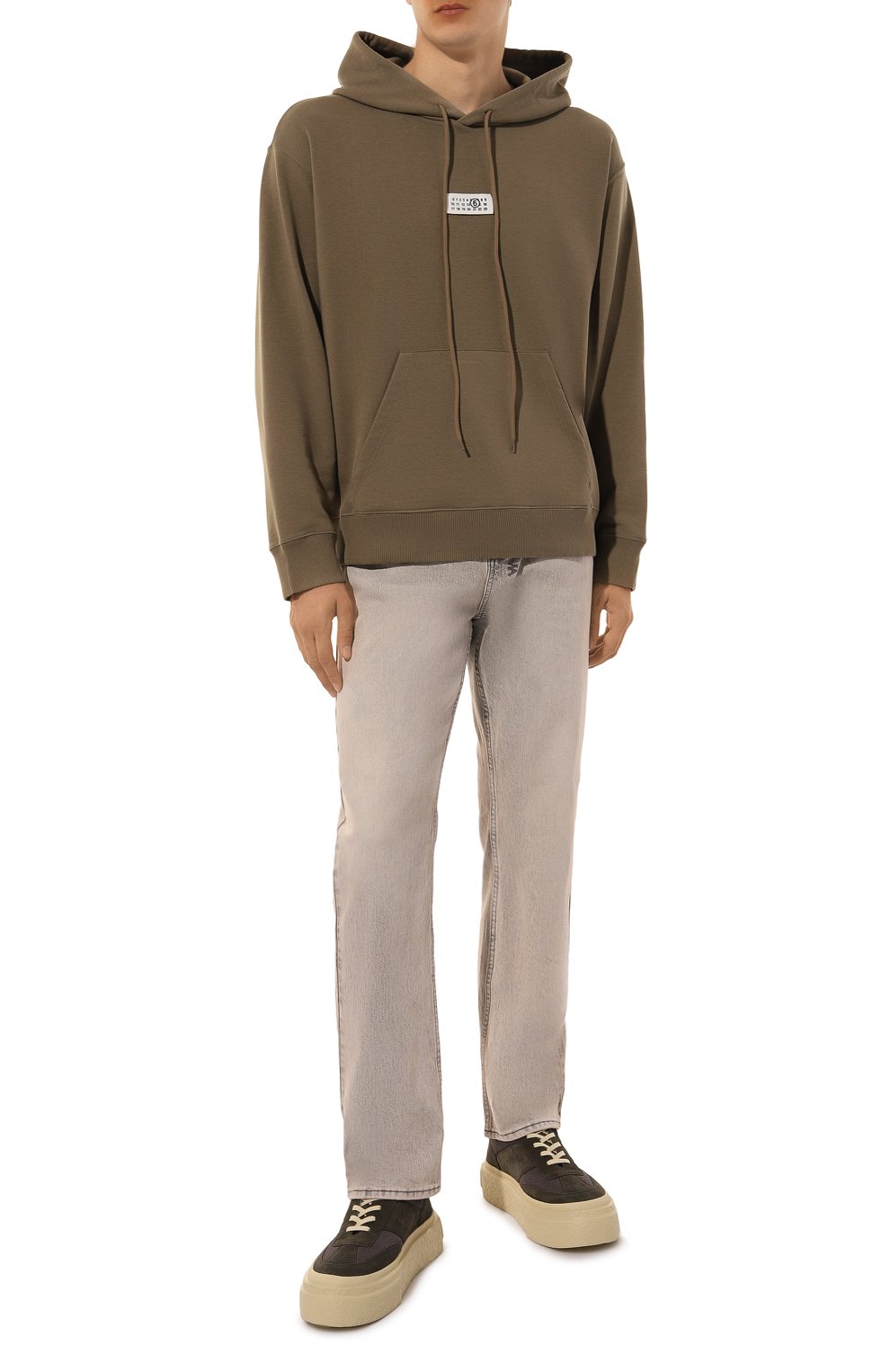 Комбинированные кеды gambetta MM6 хаки цвета по цене 48550 руб., арт. SH3WS0004/P7024, фото 2 Комбинированные кеды gambetta MM6, арт. SH3WS0004/P7024, фото 2