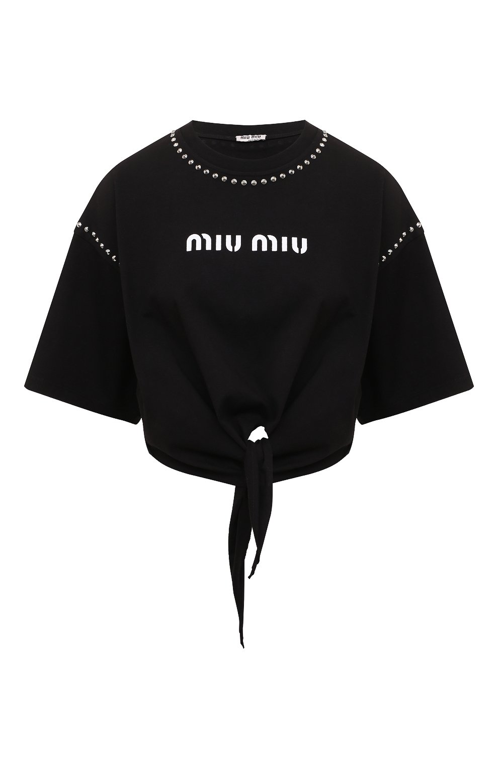 Хлопковая футболка MIU MIU, арт. MJN332-1ZVD-F0002, фото 1
