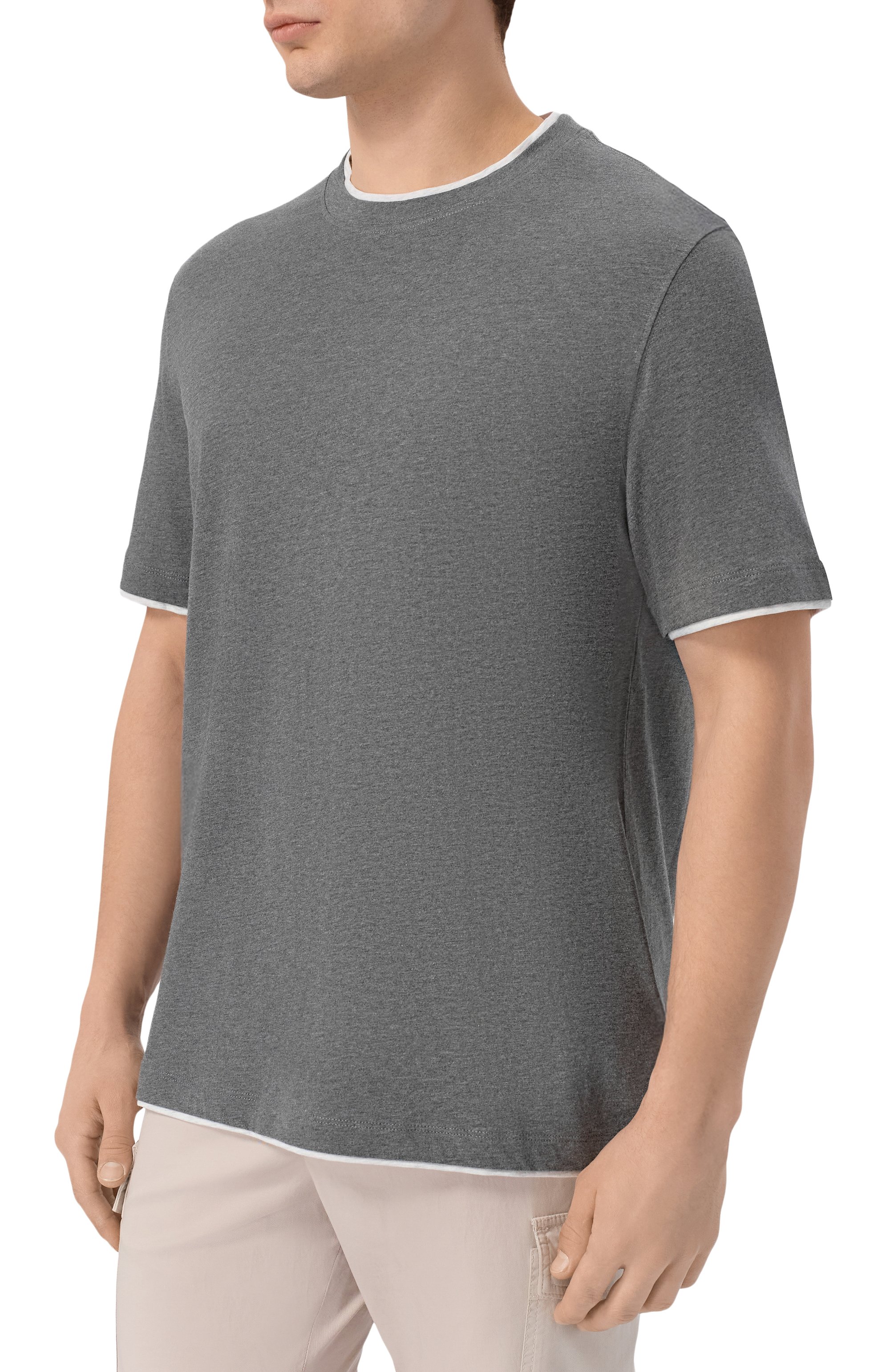 Хлопковая футболка BRUNELLO CUCINELLI, арт. M0B137427, фото 3