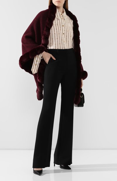 Кашемировая шаль с мехом шиншиллы LORO PIANA, арт. FAI8717, фото 2