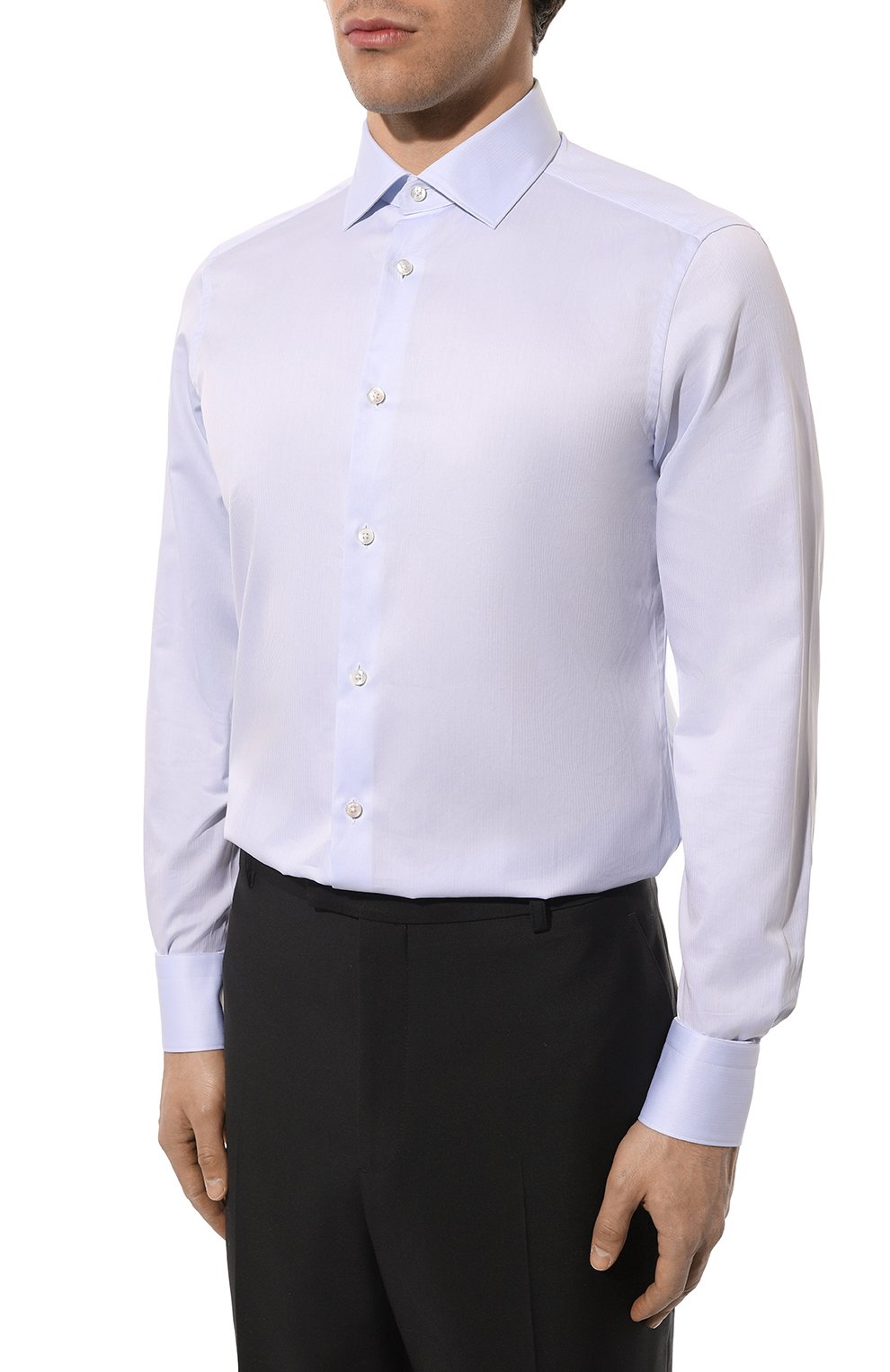 Хлопковая сорочка ZEGNA голубого цвета по цене 59950 руб., арт. 9MS0MT-CT1501, фото 4 Хлопковая сорочка ZEGNA, арт. 9MS0MT-CT1501, фото 4