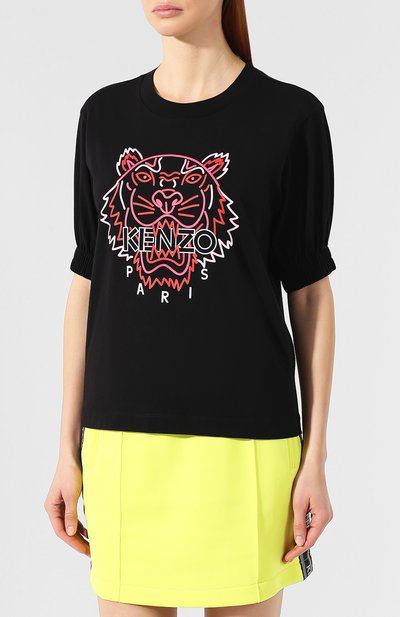 Хлопковая футболка KENZO черного цвета по цене 10450 руб., арт. 2TS7924YG, фото 3 Хлопковая футболка KENZO, арт. 2TS7924YG, фото 3