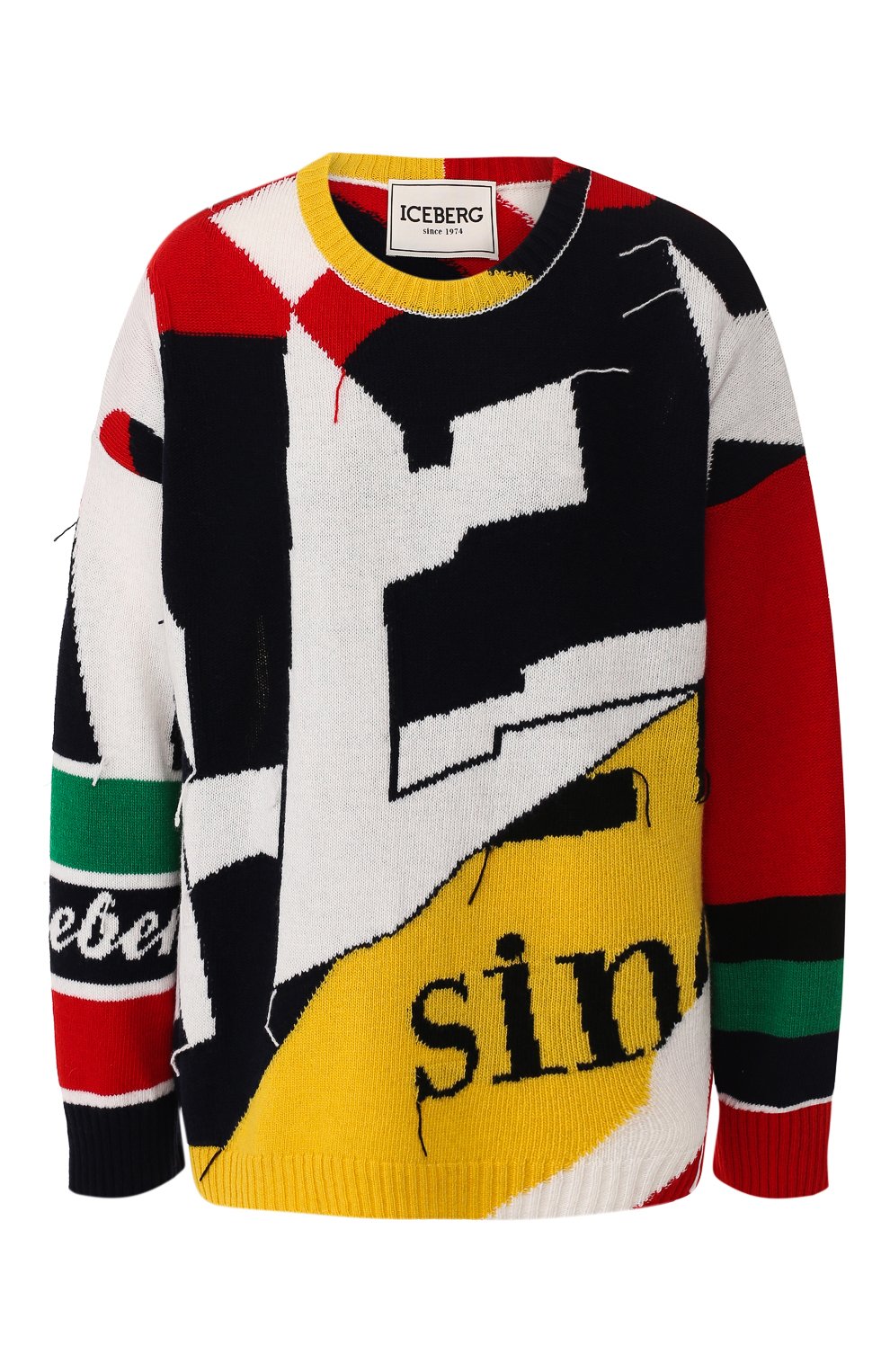 Шерстяной свитер ICEBERG разноцветного цвета по цене 94400 руб., арт. 19I I2P0/A010/7077, фото 1 Шерстяной свитер ICEBERG, арт. 19I I2P0/A010/7077, фото 1