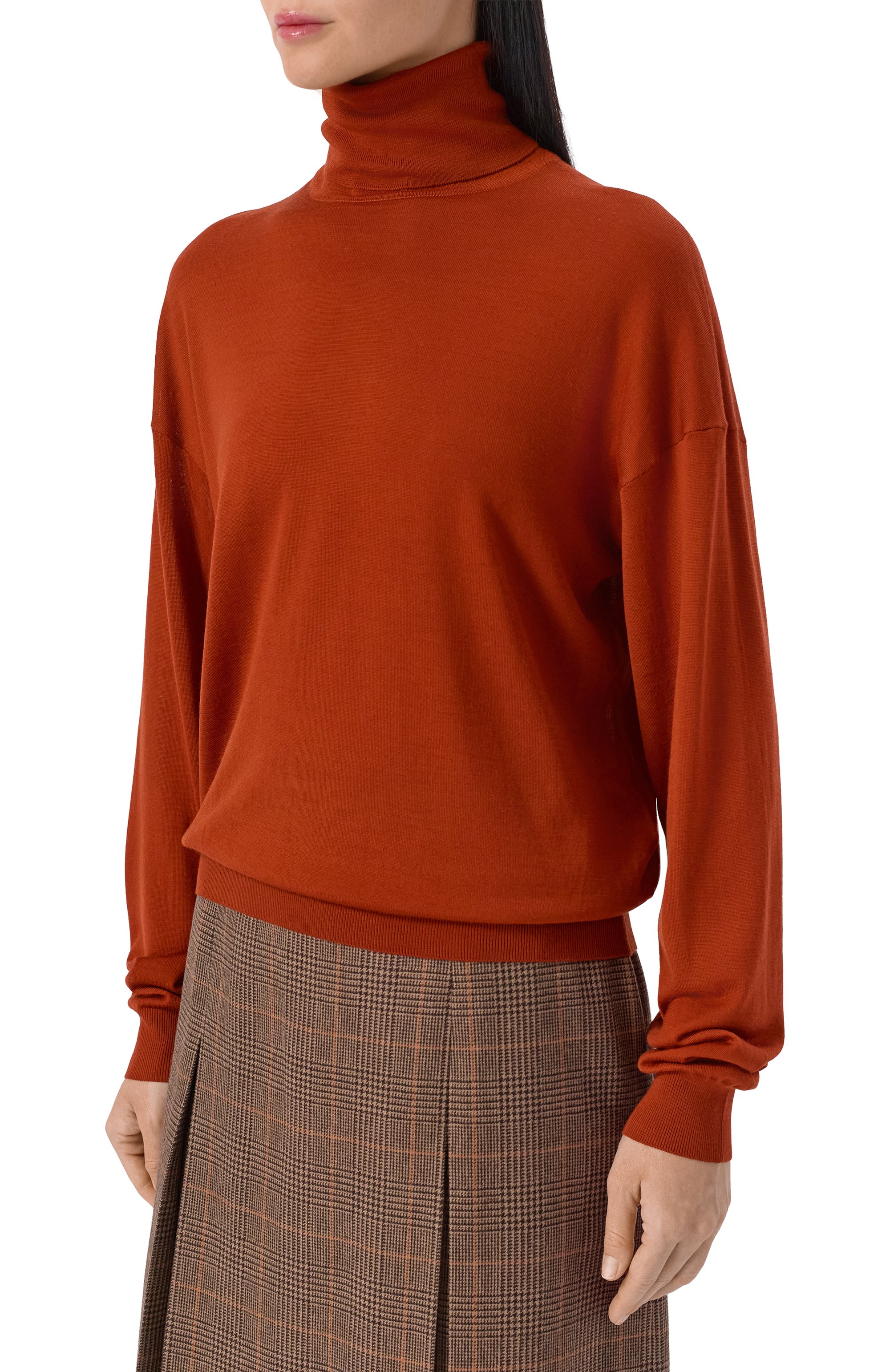 Шерстяная водолазка SAINT LAURENT оранжевого цвета по цене 208000 руб., арт. 850331/Y76GM, фото 3 Шерстяная водолазка SAINT LAURENT, арт. 850331/Y76GM, фото 3