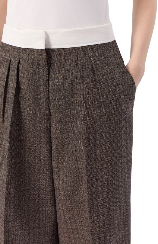 Шерстяные брюки Officine Generale W25WTLG453 Коричневый  W25WTLG453 Фото 5