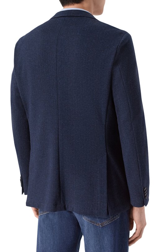 Хлопковый пиджак BOSS 50557389 Синий  50557389 Фото 5