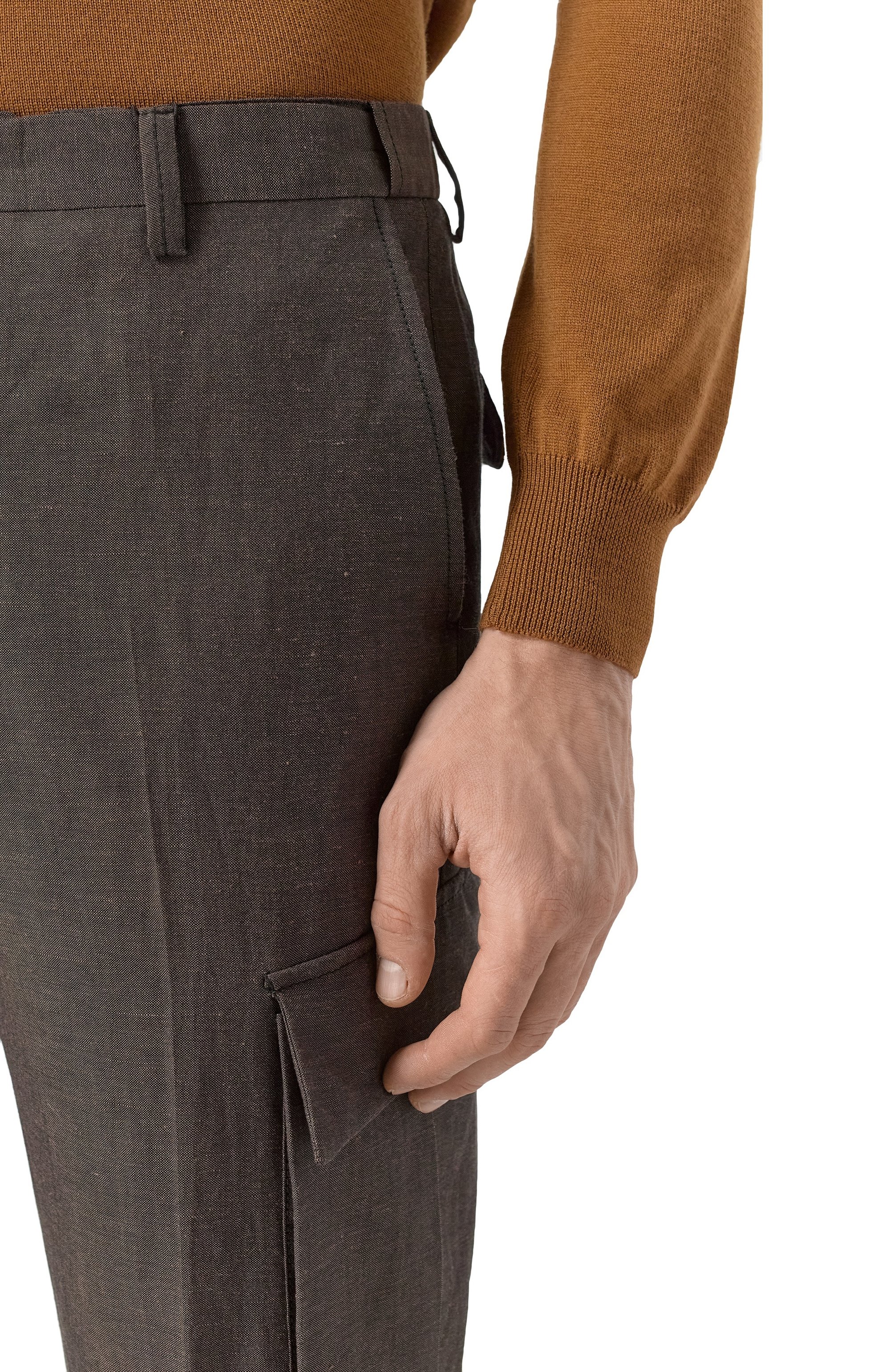 Брюки-карго из шерсти и льна CORNELIANI, арт. 254L02-2514164, фото 5