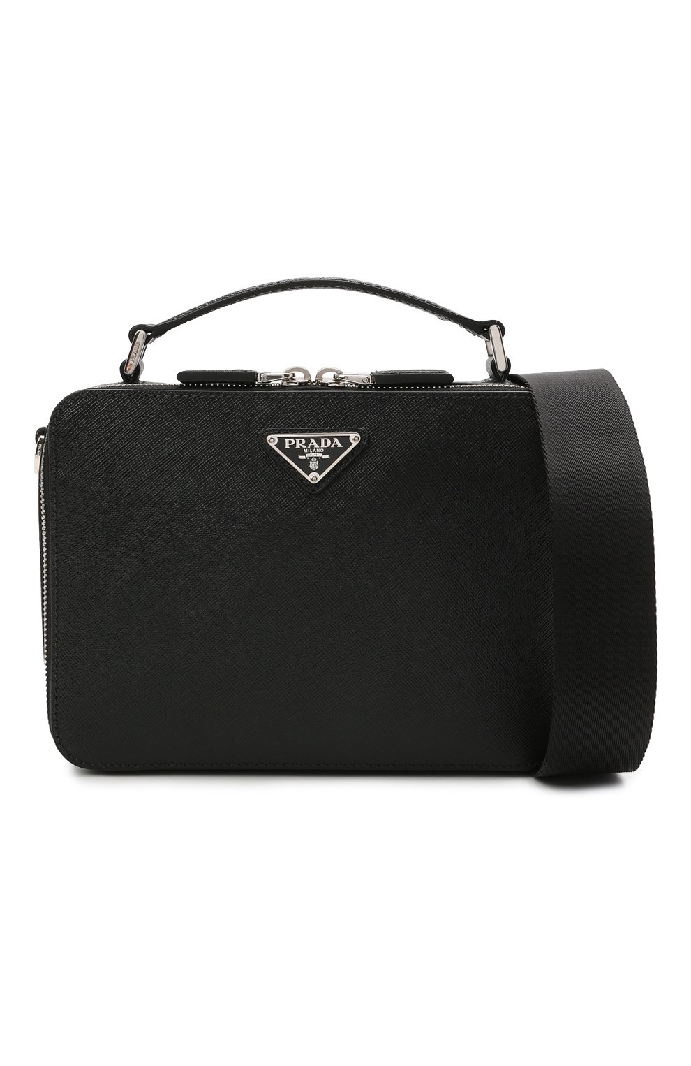 Кожаная сумка brique PRADA черного цвета по цене 215000 руб., арт. 2VH069-9Z2-F0002-YMI, фото 5 Кожаная сумка brique PRADA, арт. 2VH069-9Z2-F0002-YMI, фото 5