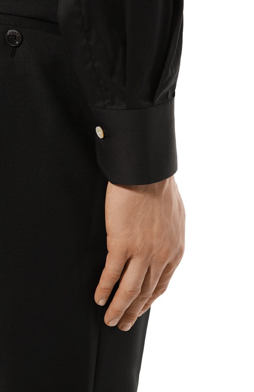 Хлопковая сорочка Kiton UCIH0909508 Чёрный  UCIH0909508 Фото 6