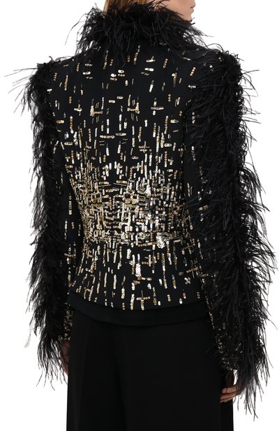 Жакет с отделкой перьями ZUHAIR MURAD, арт. JKF21001/CRCA007, фото 4