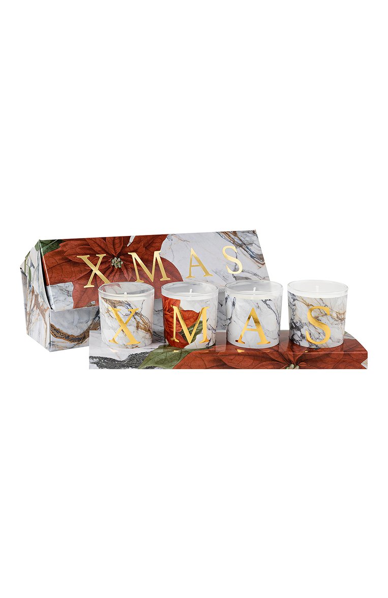 Набор ароматических свечей xmas (4x70g) PERNICI бесцветного цвета, арт. 8001962087971 | Фото 1 (Региональные ограничения белый с�писок (Axapta Mercury): Не проставлено; Нос: Не проставлено; Ограничения доставки: flammable, fragile-2)