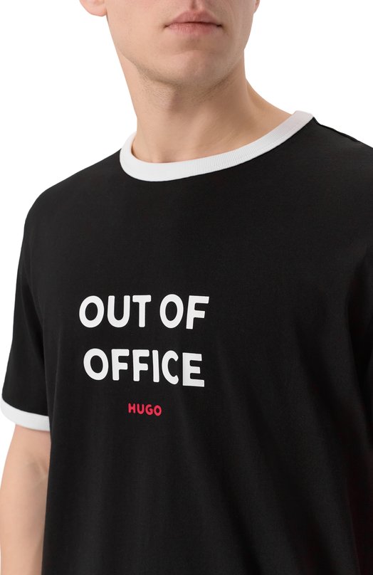 Хлопковая футболка HUGO 50556545 Чёрный  50556545 Фото 5