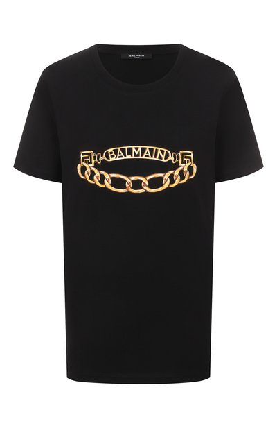 Женская хлопковая футболка BALMAIN, арт. FF1EF004/GE97