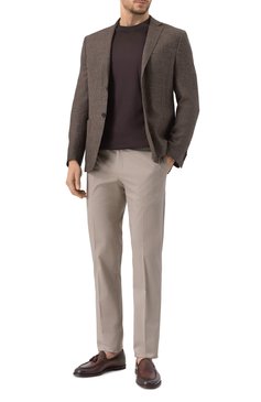 Мужская хлопковая футболка GIORGIO ARMANI темно-коричневого цвета, арт. 6LSM90/SJTKZ | Фото 2 (Рукава: Короткие; Длина (для топов): Стандартные; Принт: Без принта; Стили: Кэжуэл; Материал внешний: Хлопок; Кросс-КТ: Джерси; Мужское Кросс-КТ: Футболка-одежда)