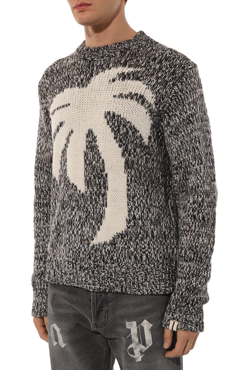 Свитер из шерсти и вискозы PALM ANGELS, арт. PMHE066F24KNI001, фото 3