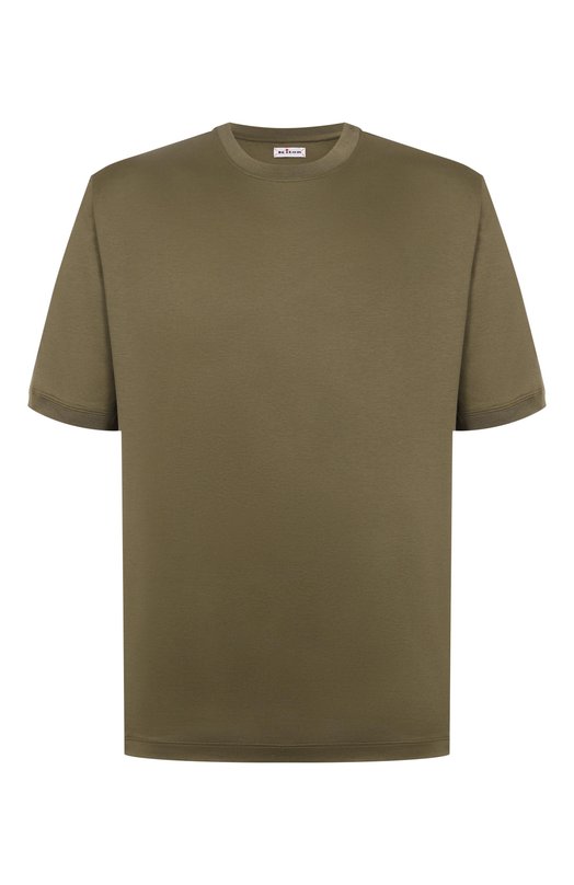 Хлопковая футболка Kiton UMC029H0920008_5XL-8XL Хаки UMC029H0920008_5XL-8XL